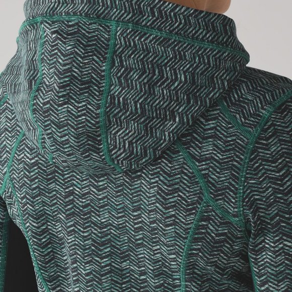 Lululemon Daily Practice Jacket Irregular Spacebone Sea Mist Deep Green / Black - Picture 4 of 14